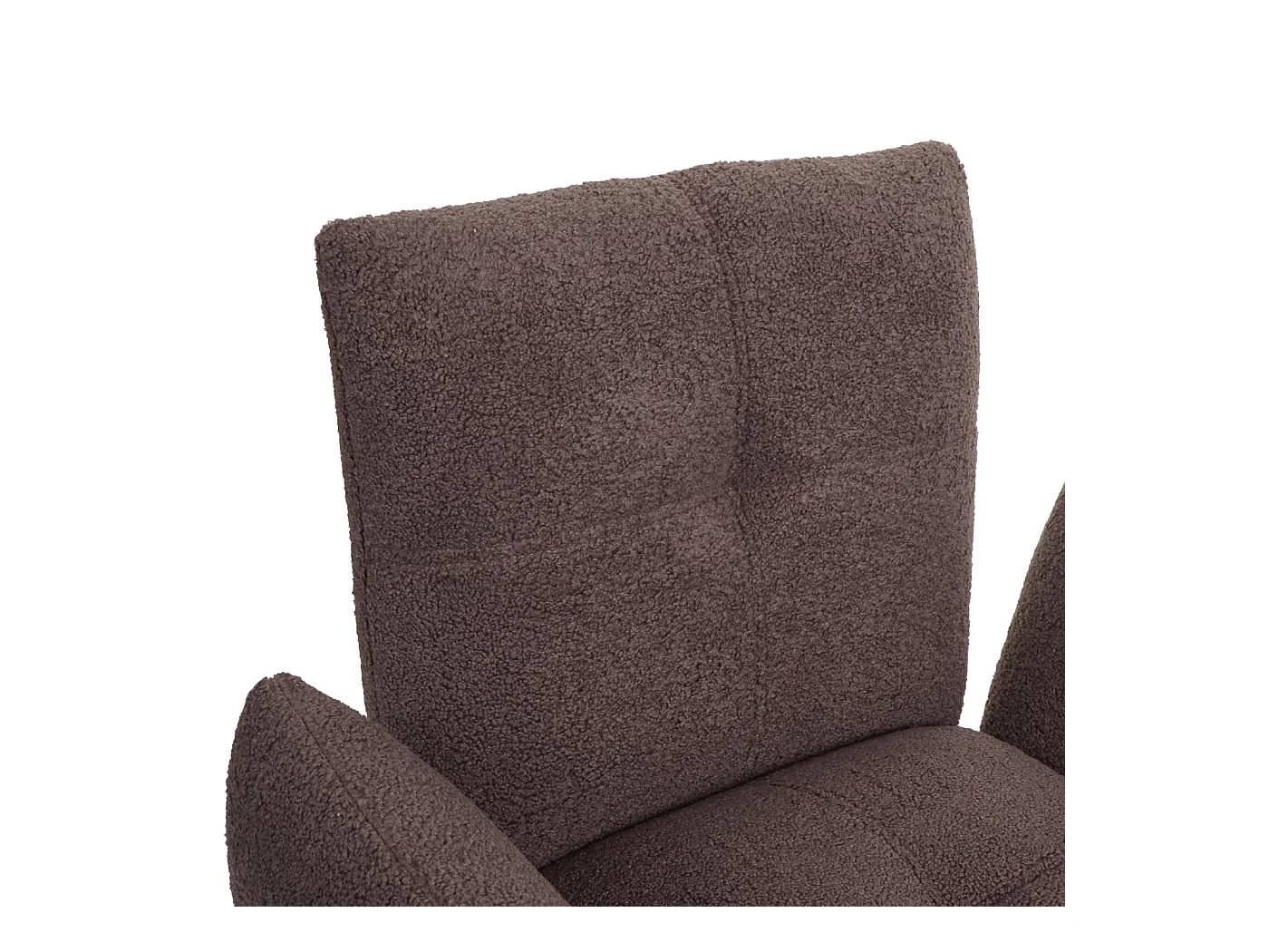 Lot de 2 chaises de salle à manger rembourrée avec accoudoirs en tissu bouclé marron 04_0007368