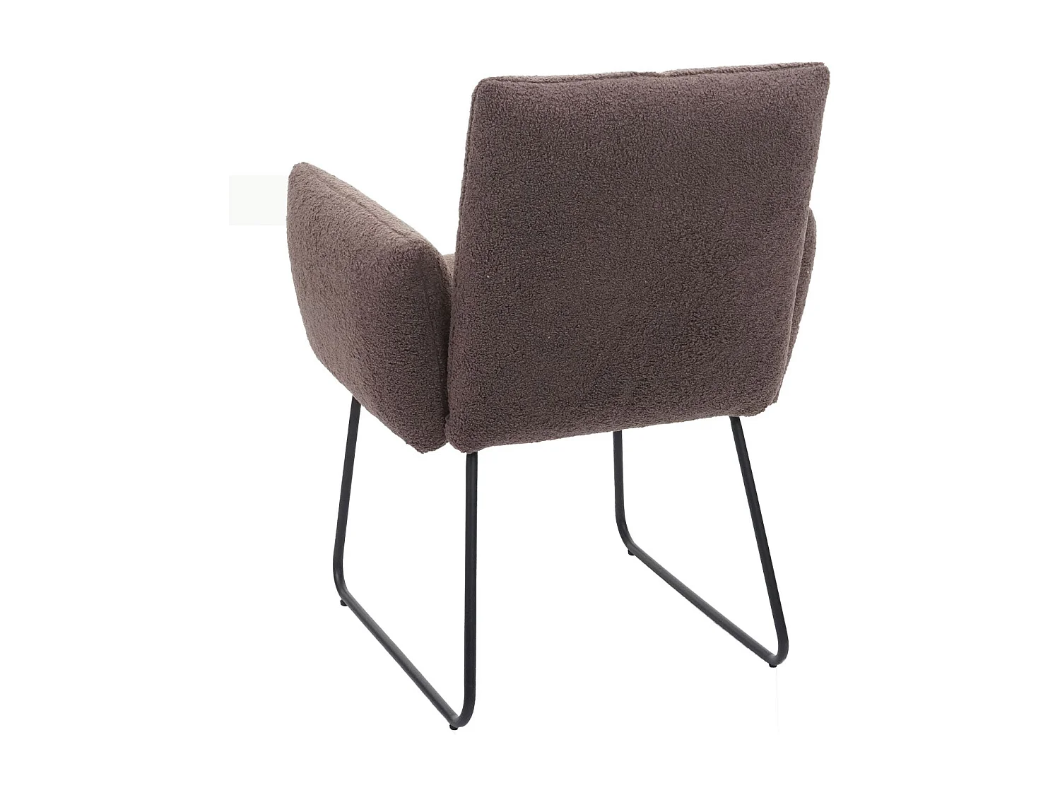 Lot de 2 chaises de salle à manger rembourrée avec accoudoirs en tissu bouclé marron 04_0007368