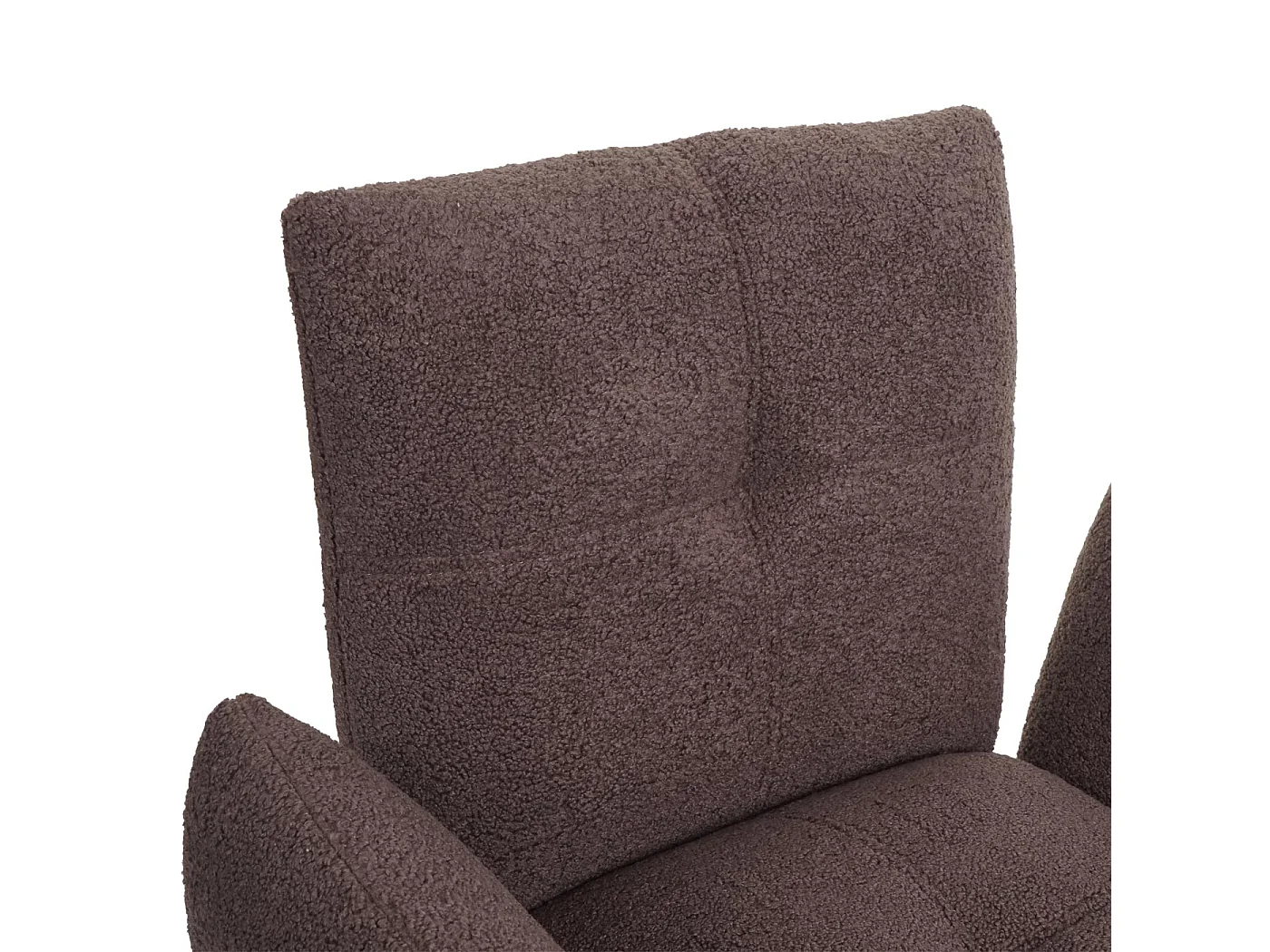 Lot de 2 chaises de salle à manger rembourrée avec accoudoirs en tissu bouclé marron 04_0007368