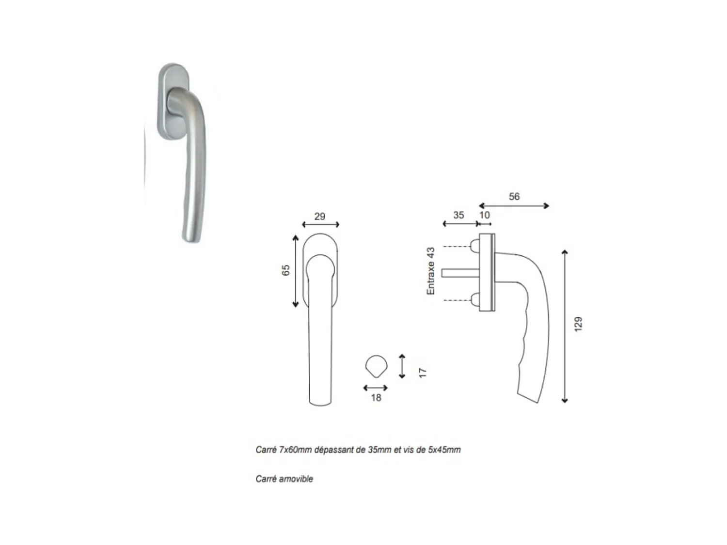 Fenetre Bois 1 Vantail H95 X L60 Tirant Droit + Tapees Iso 100 (2 De 1,9m) + Poignee Gd Menuiseries
