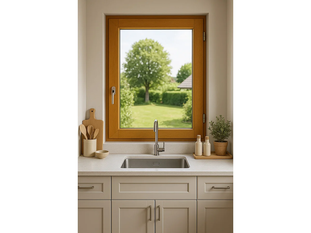 Fenetre Bois 1 Vantail H75 X L50 Tirant Droit + Tapees Iso 100 (2 De 1,9m) + Poignee Gd Menuiseries