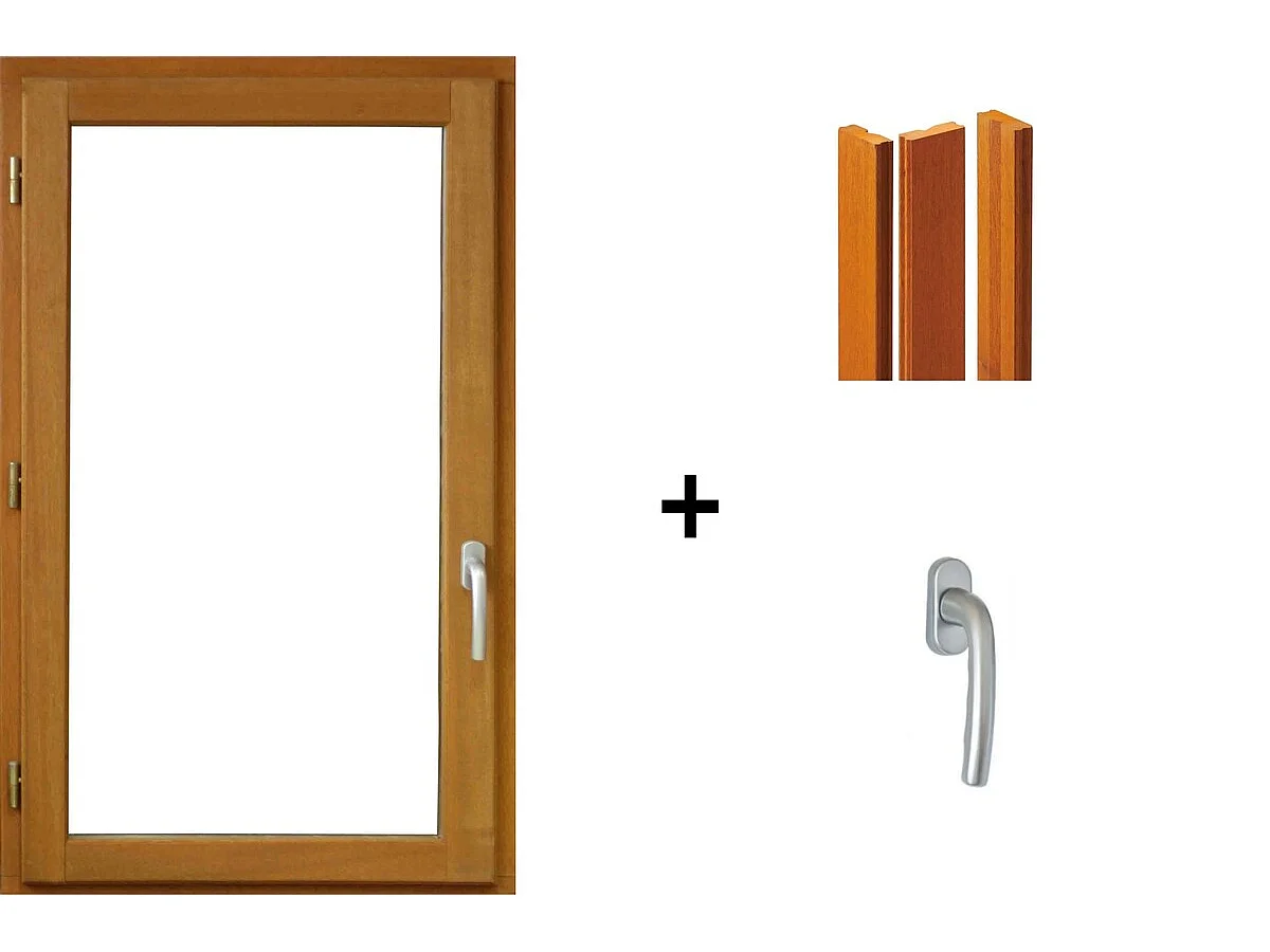 Fenetre Bois 1 Vantail H75 X L60 Cm Tirant Gauche, Tapees Iso 100 Cm (2 De 1,9m), Poignee Gd Menuiseries