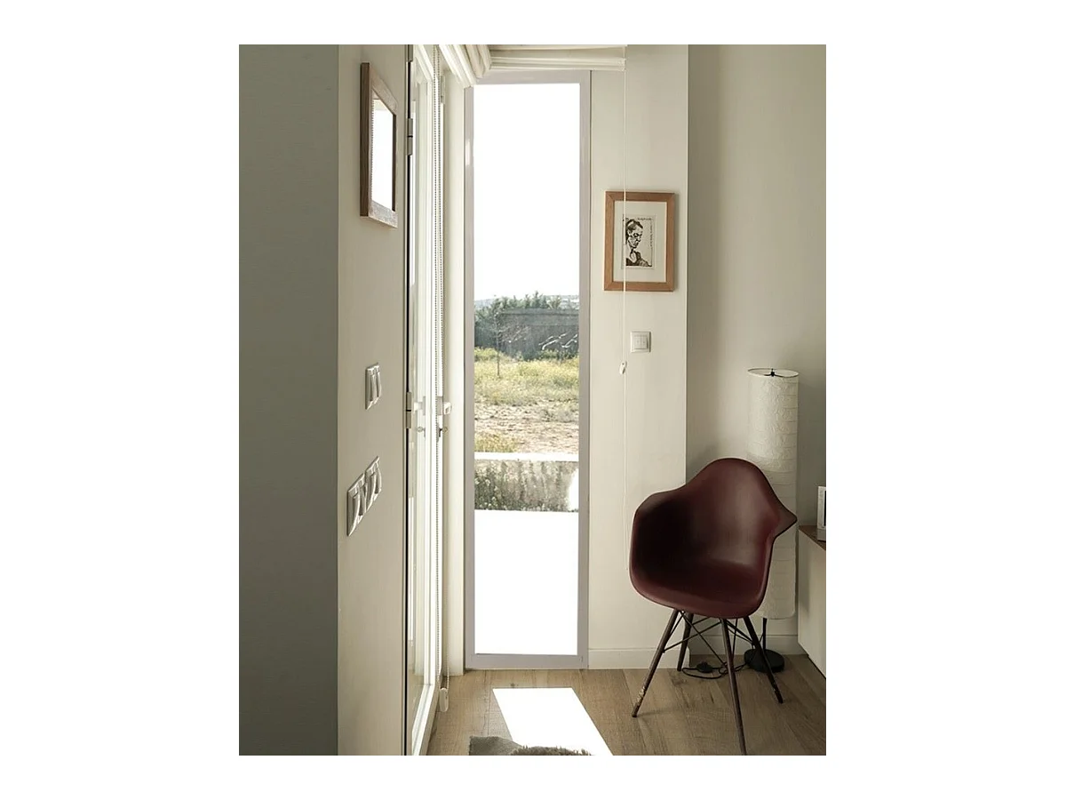 Fenetre Fixe En Aluminium Blanc  Vertical H215 X L60 Gd Menuiseries