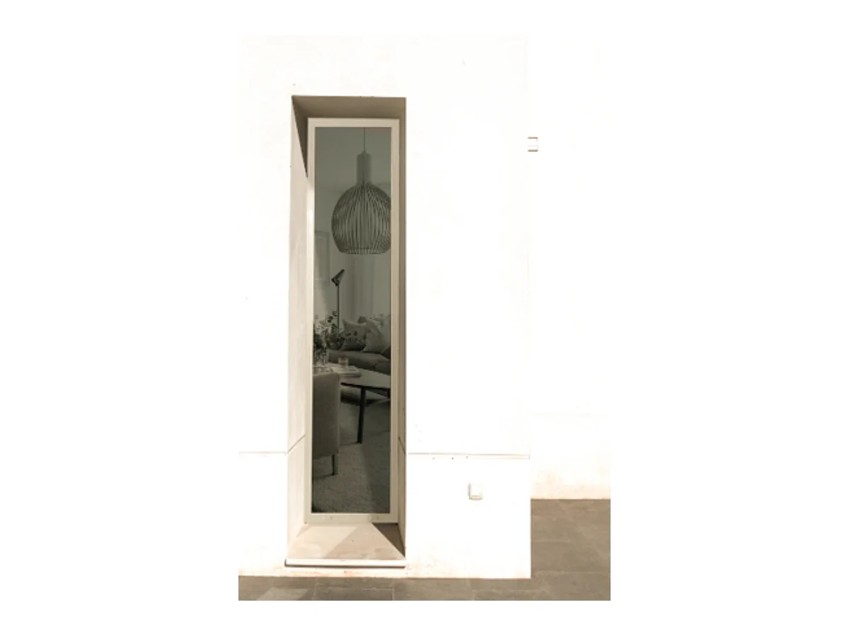 Fenetre Fixe En Aluminium Blanc  Vertical H215 X L60 Gd Menuiseries