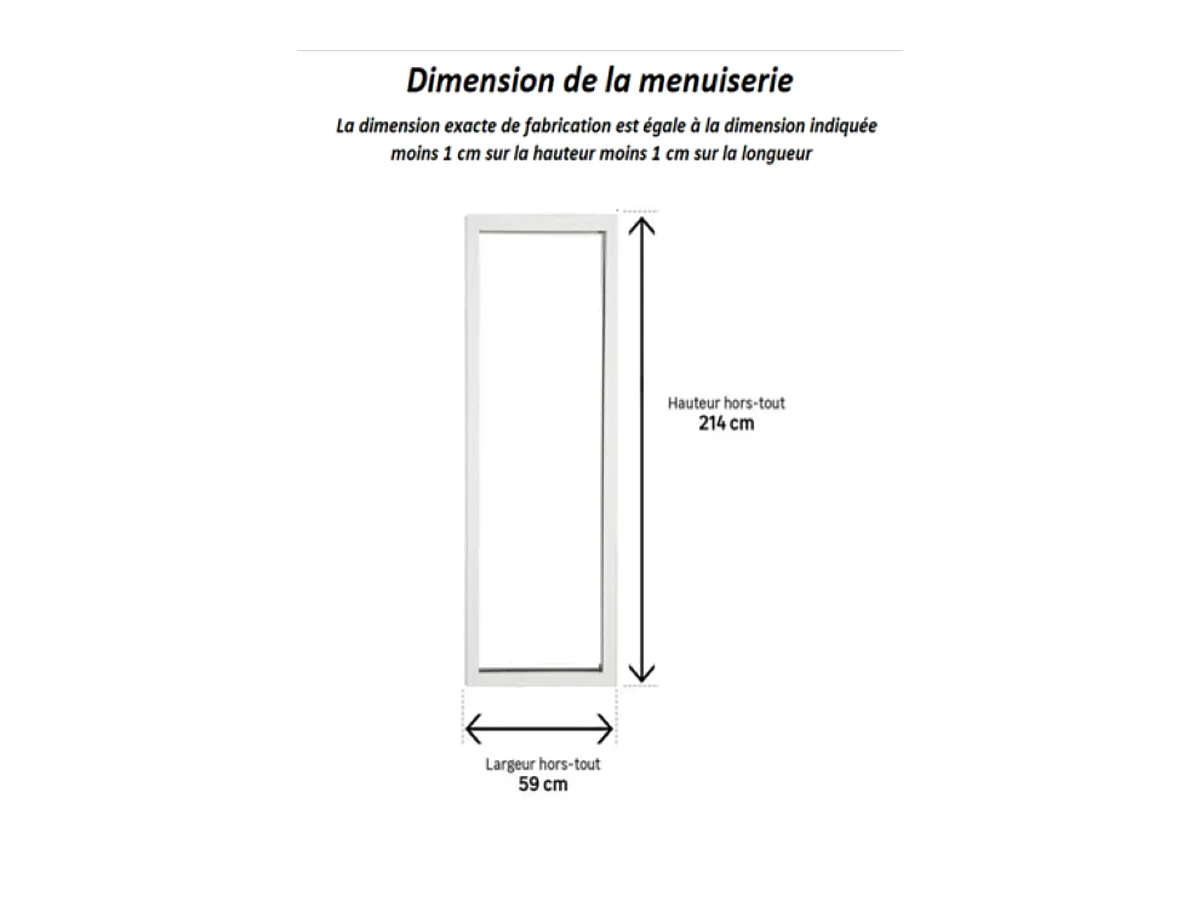 Fenetre Fixe En Aluminium Blanc  Vertical H215 X L60 Gd Menuiseries