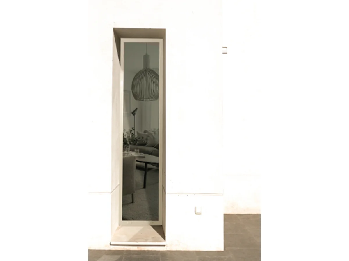 Fenetre Fixe En Aluminium Blanc  Vertical H215 X L60 Gd Menuiseries