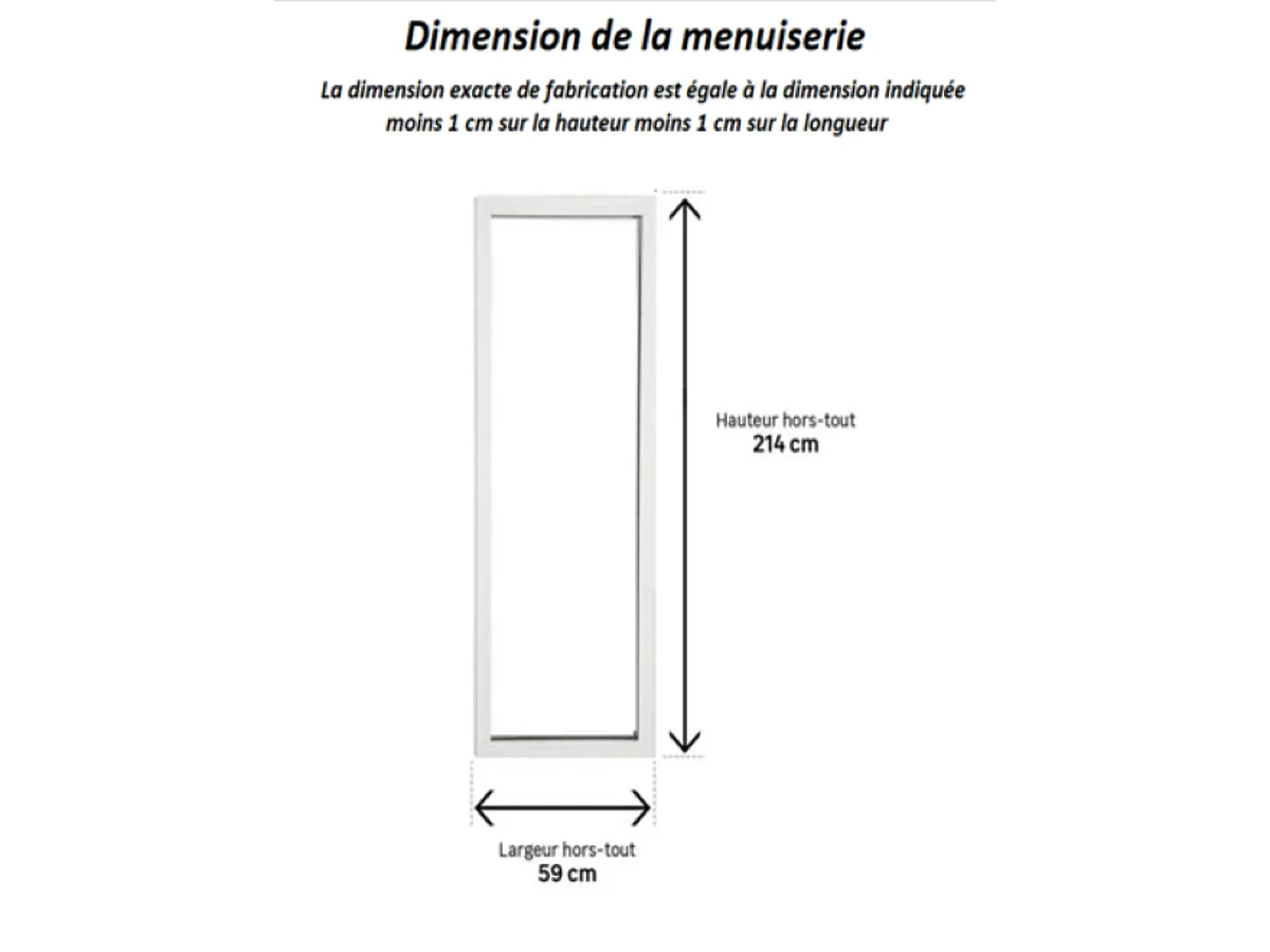 Fenetre Fixe En Aluminium Blanc  Vertical H215 X L60 Gd Menuiseries