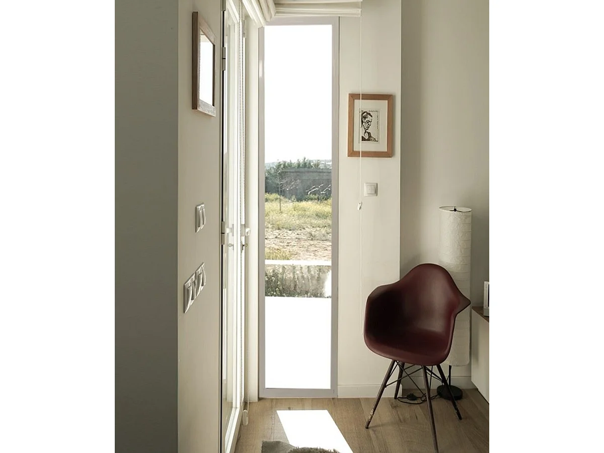 Fenetre Fixe En Aluminium Blanc Vertical H215 X L60 Gd Menuiseries