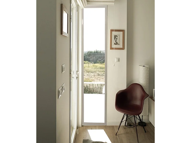 Fenetre Fixe En Aluminium Blanc Vertical H215 X L60 Gd Menuiseries