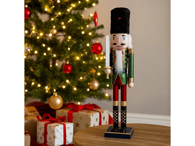 Cascanueces de Navidad Rebecca Mobili Talia H 55 Madera Verde Rojo Clásico