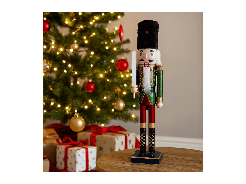 Cascanueces de Navidad Rebecca Mobili Talia H 55 Madera Verde Rojo Clásico