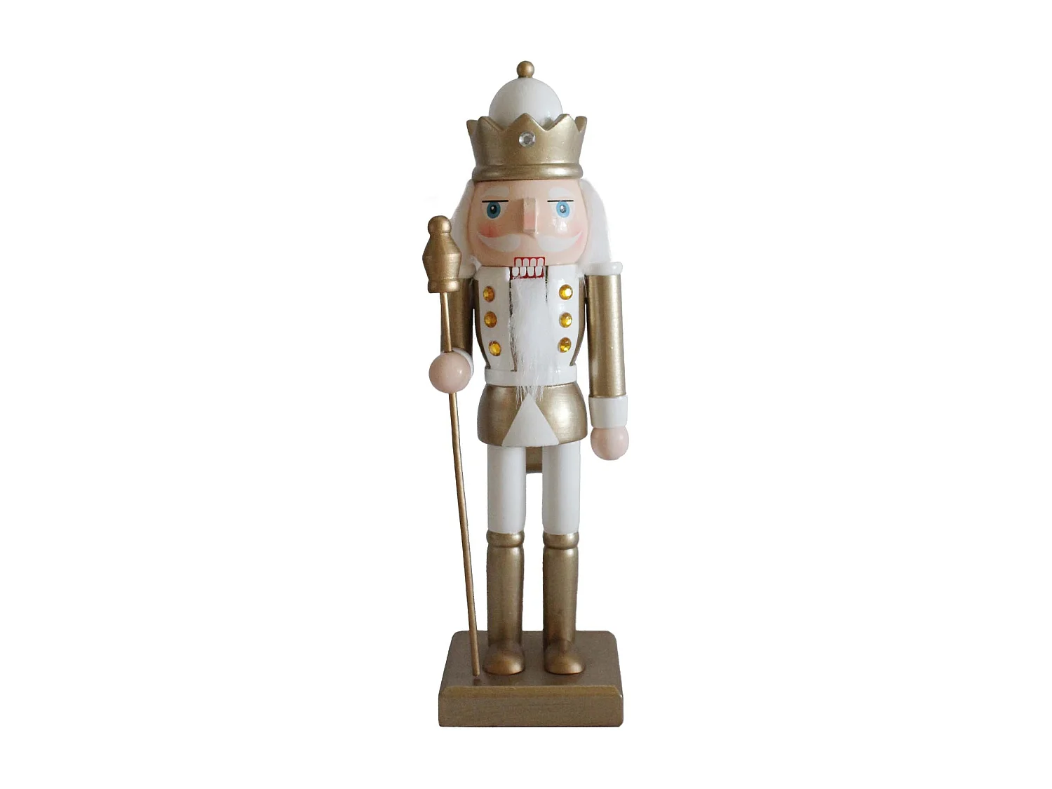 Casse-noisette de Noël Rebecca Mobili Djede 25x6,5x7,5 Bois Blanc Or Classique