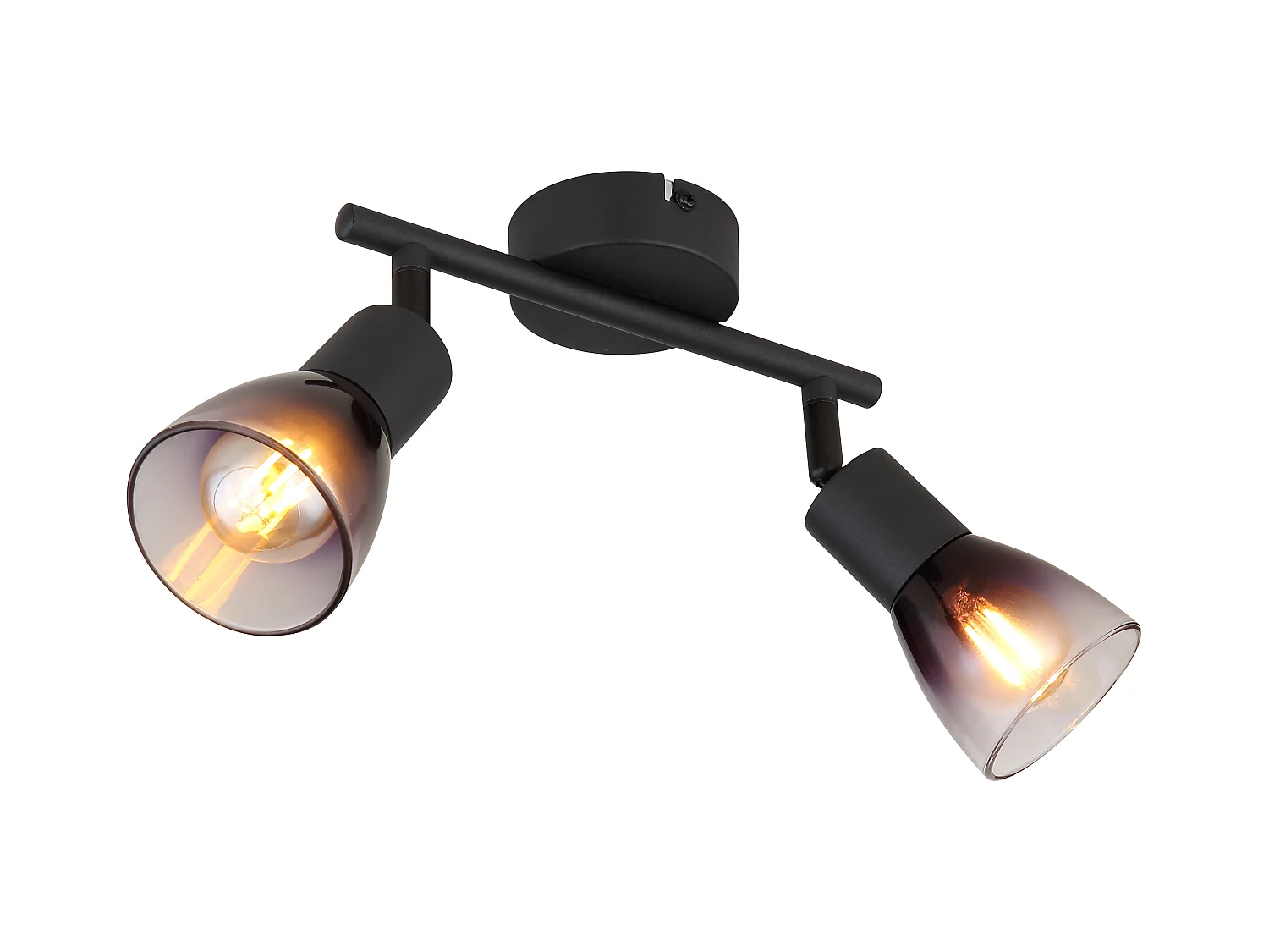 Spot metaal zwart dof, 2x E14