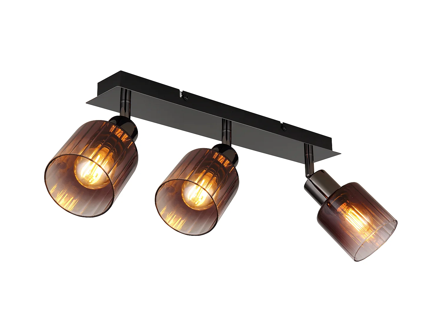 Spot métal noir chromé/gunmetal, 3x E14