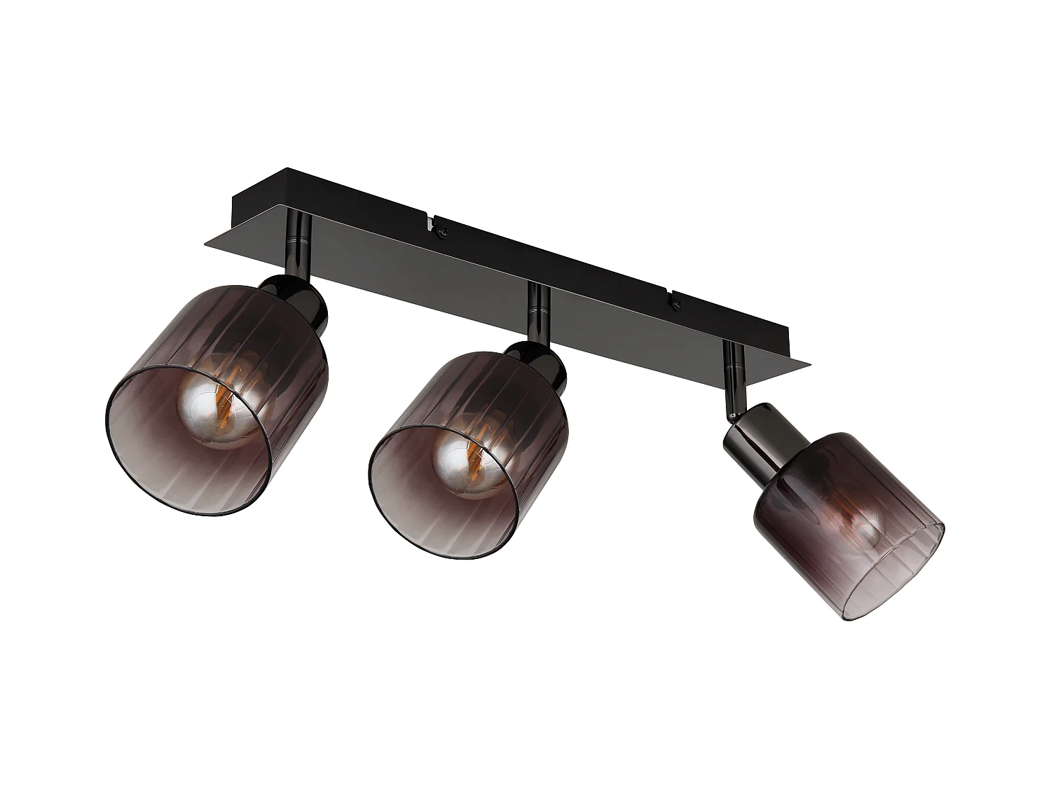 Spot métal noir chromé/gunmetal, 3x E14