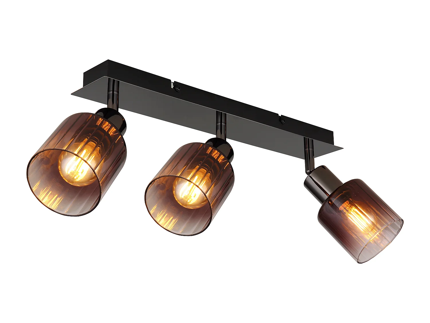 Spot métal noir chromé/gunmetal, 3x E14