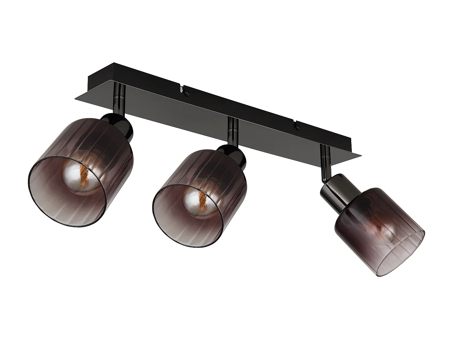 Spot métal noir chromé/gunmetal, 3x E14