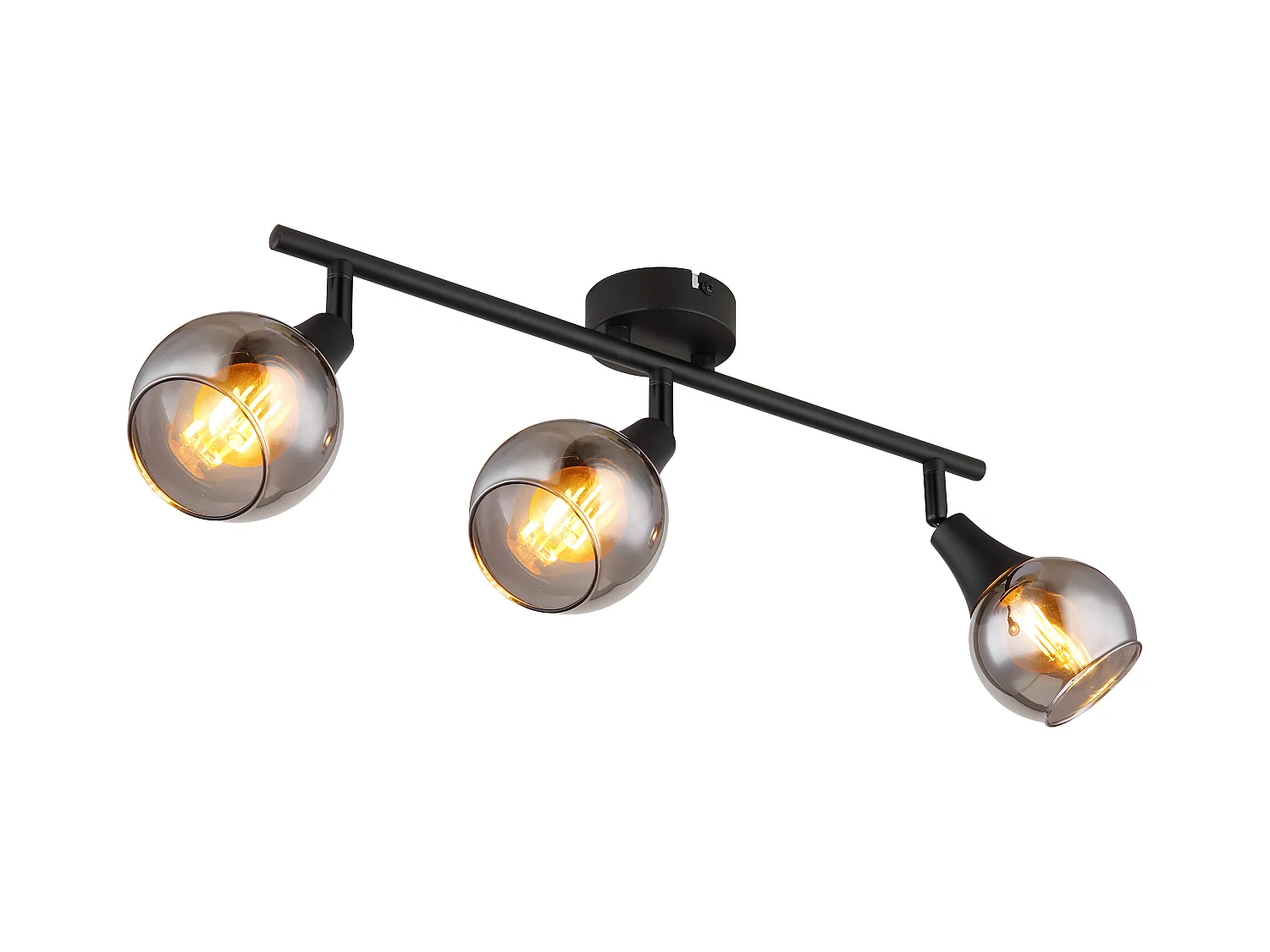 Spot métal noir mat, 3x E14