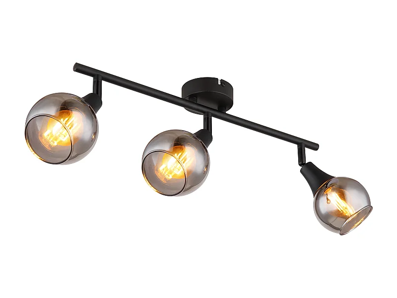 Spot métal noir mat, 3x E14