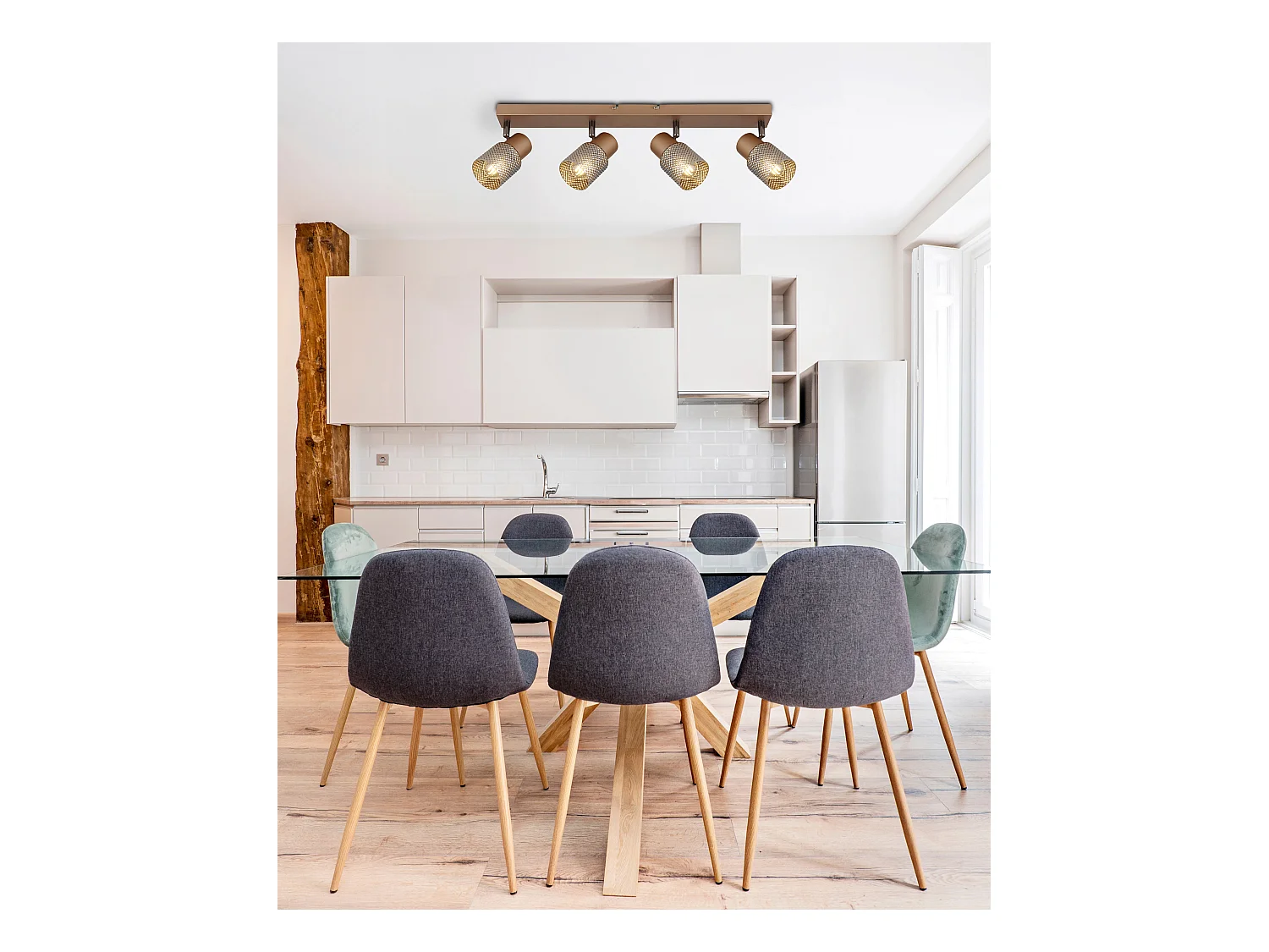 Spot métal couleur café mat, 4x E14