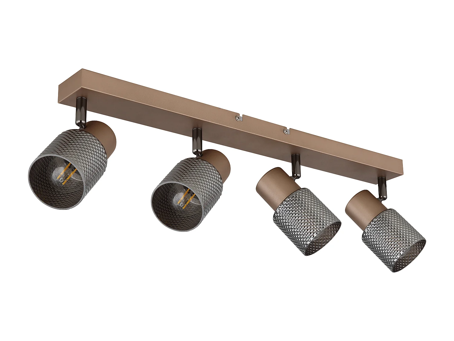 Spot métal couleur café mat, 4x E14