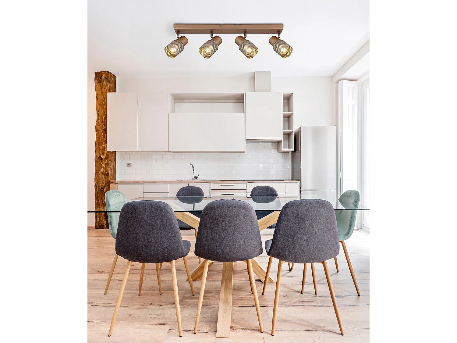 Spot métal couleur café mat, 4x E14