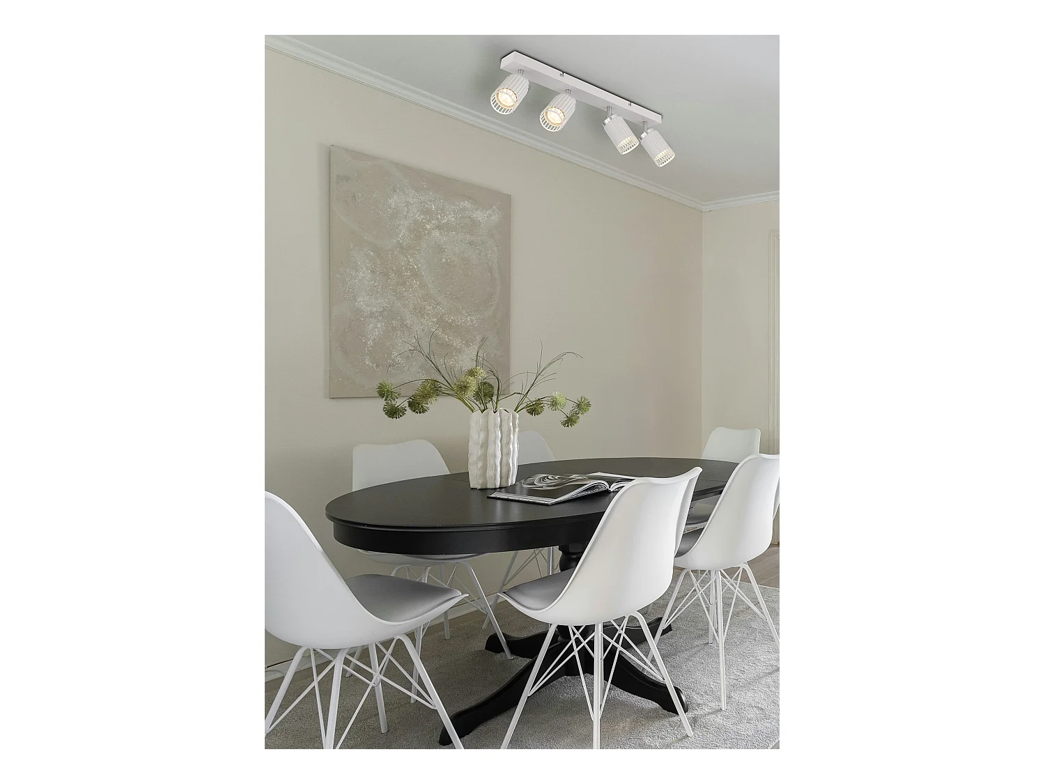 Spot métal blanc mat, 4x GU10