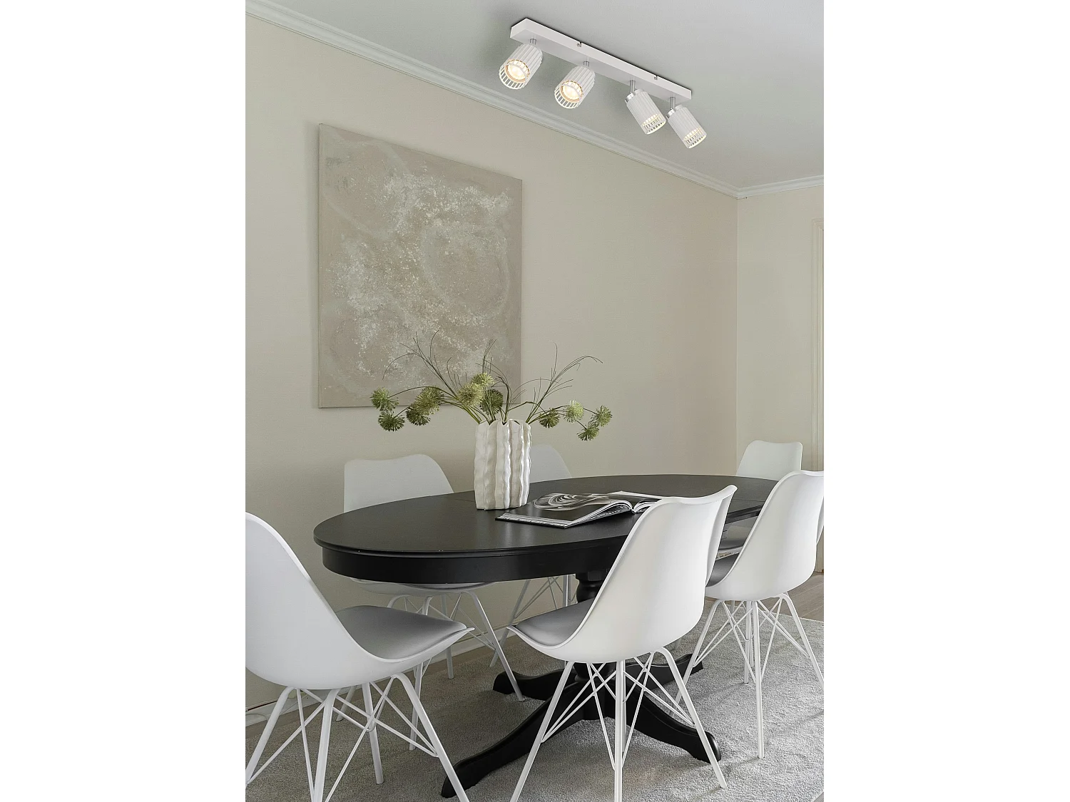 Spot métal blanc mat, 4x GU10