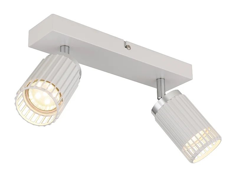 Spot métal blanc mat, 2x GU10