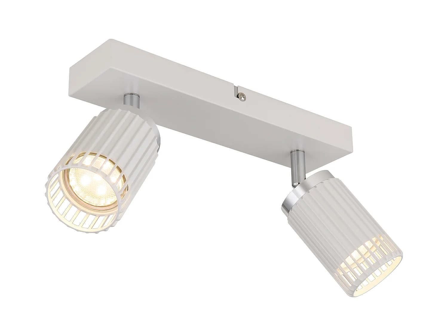 Spot métal blanc mat, 2x GU10