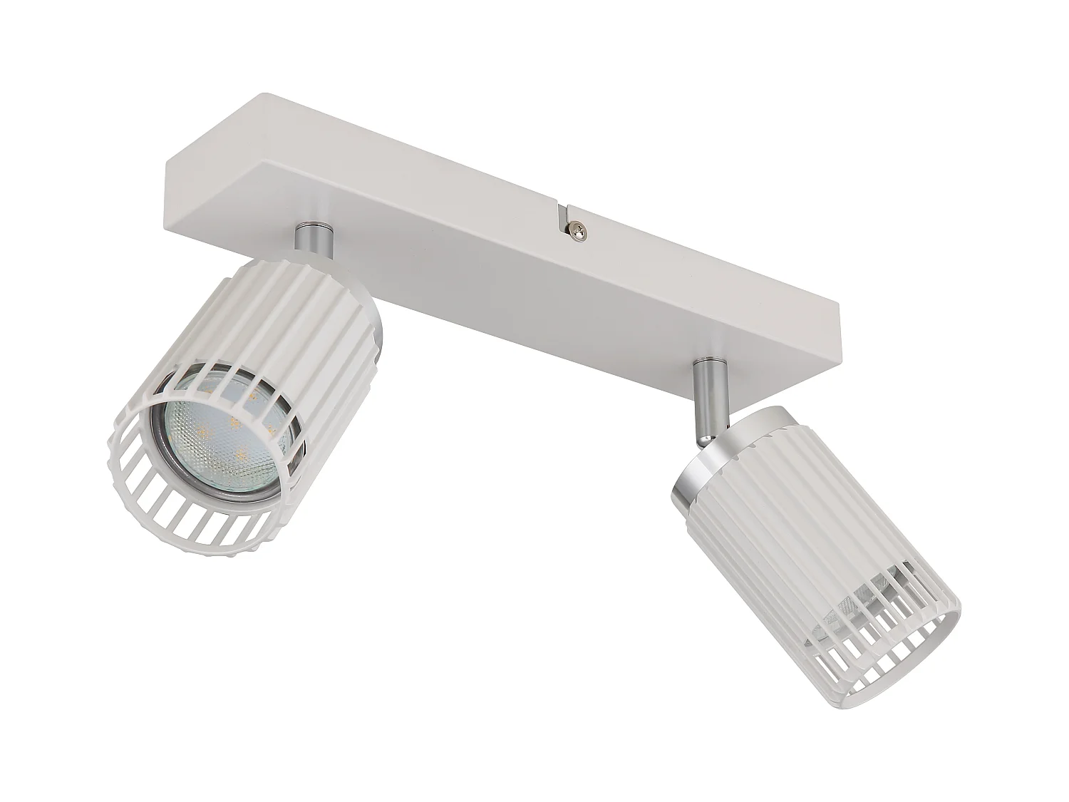 Spot métal blanc mat, 2x GU10