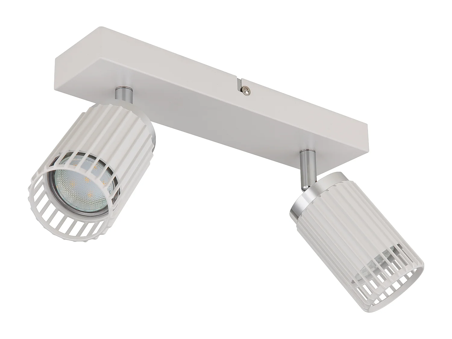 Spot métal blanc mat, 2x GU10