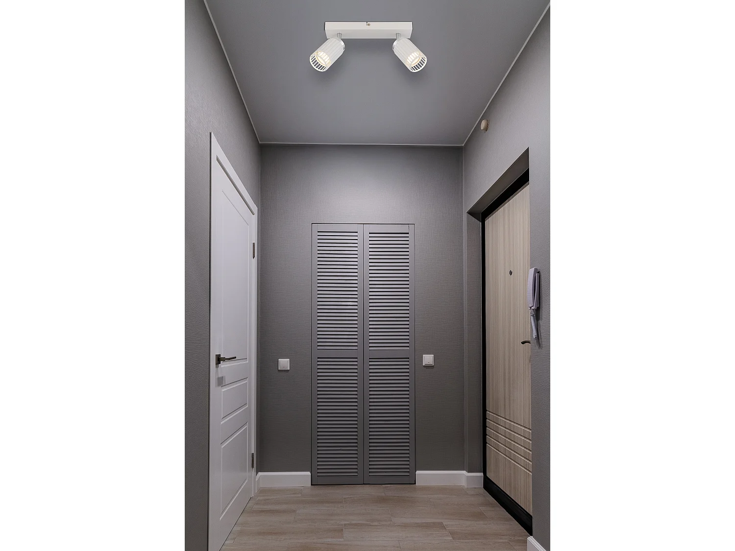 Spot métal blanc mat, 2x GU10