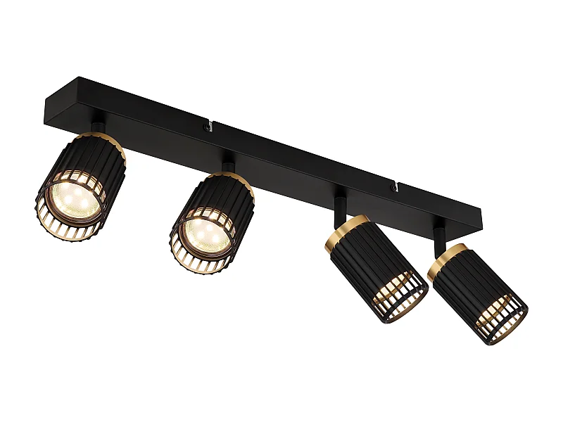 Spot métal noir mat, 4x GU10