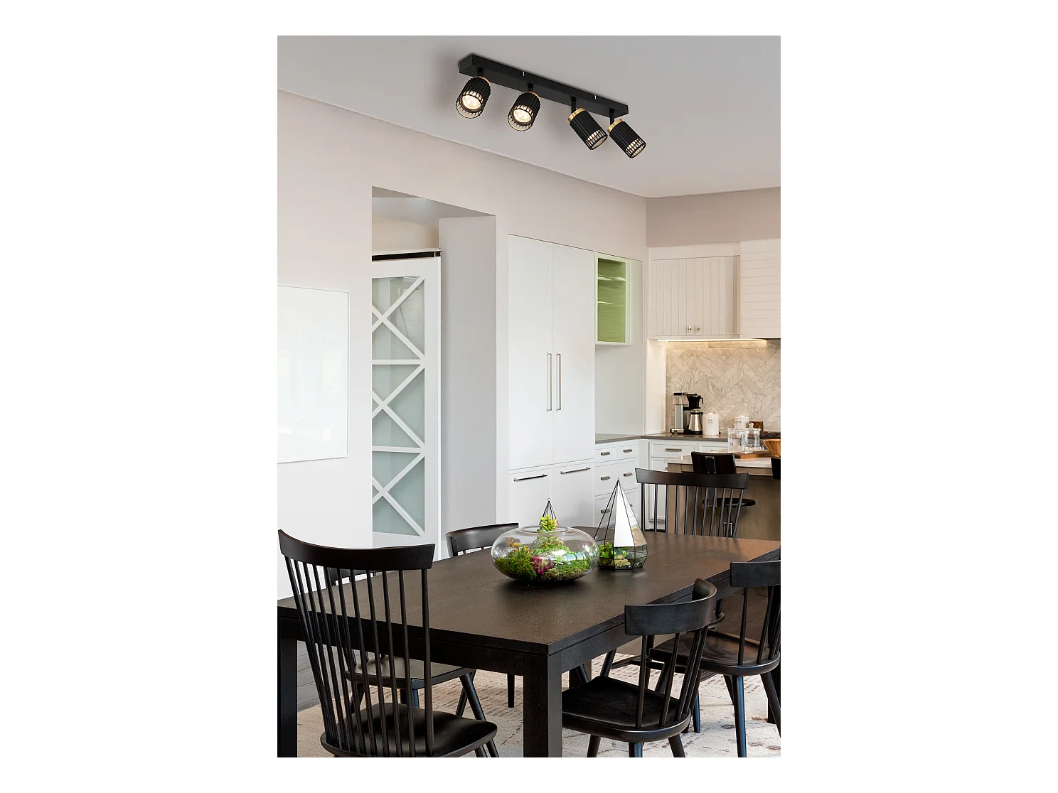 Spot métal noir mat, 4x GU10