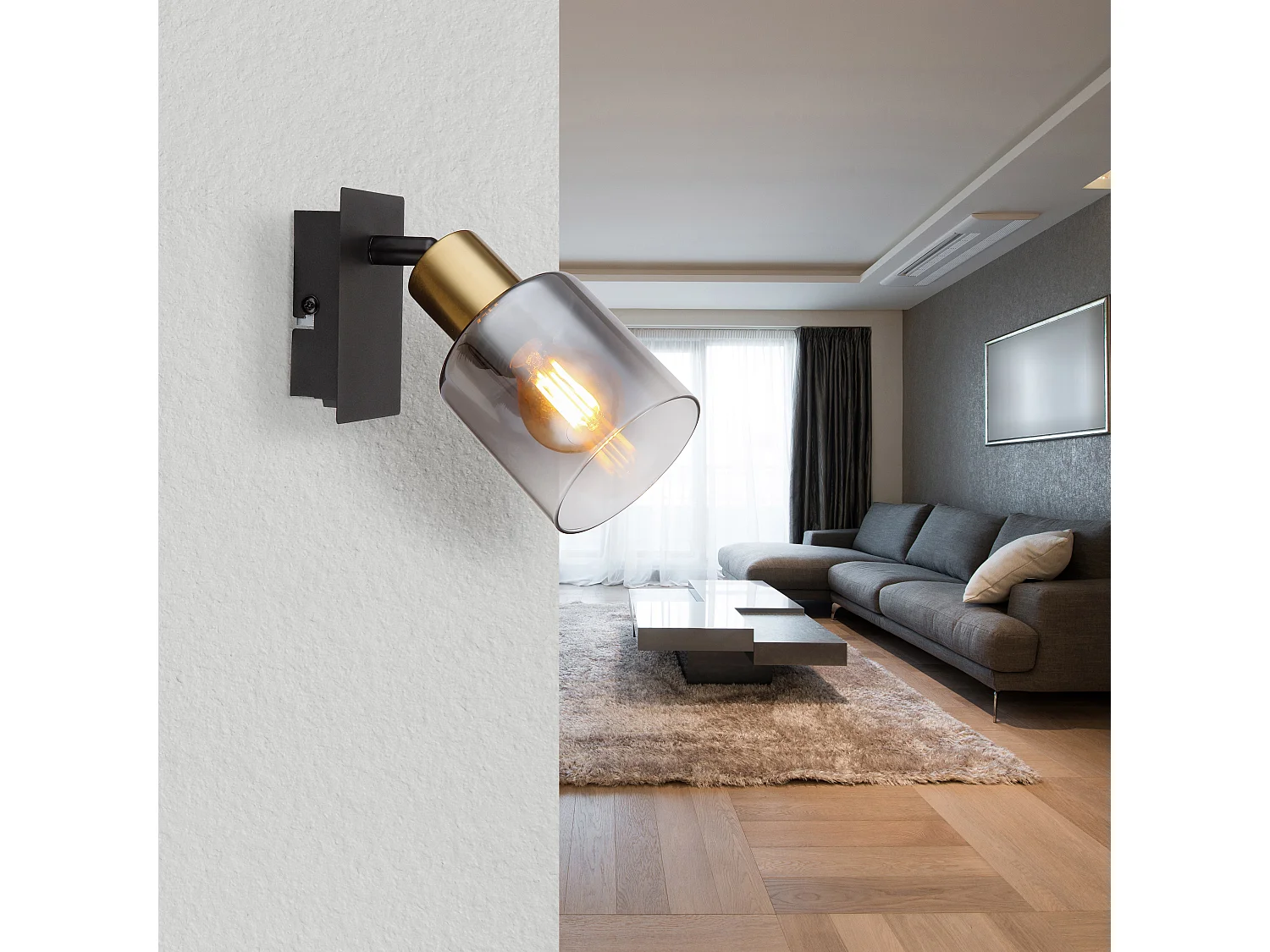 Spot metaal zwart dof, 1x E14