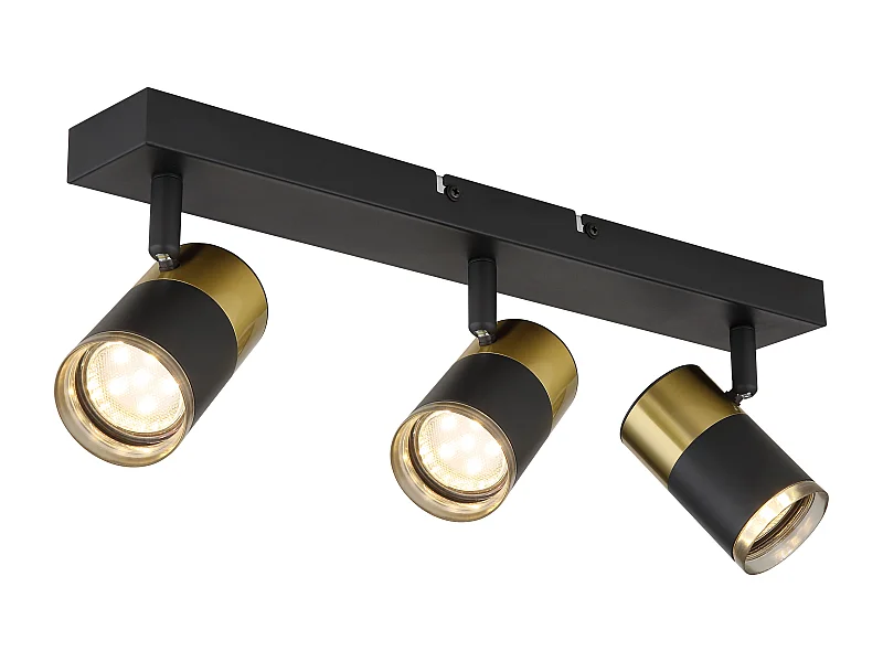 Spot métal noir mat, 3x GU10