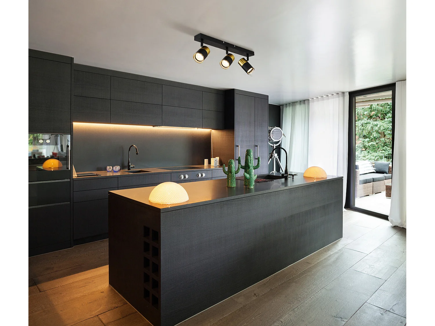 Spot métal noir mat, 3x GU10