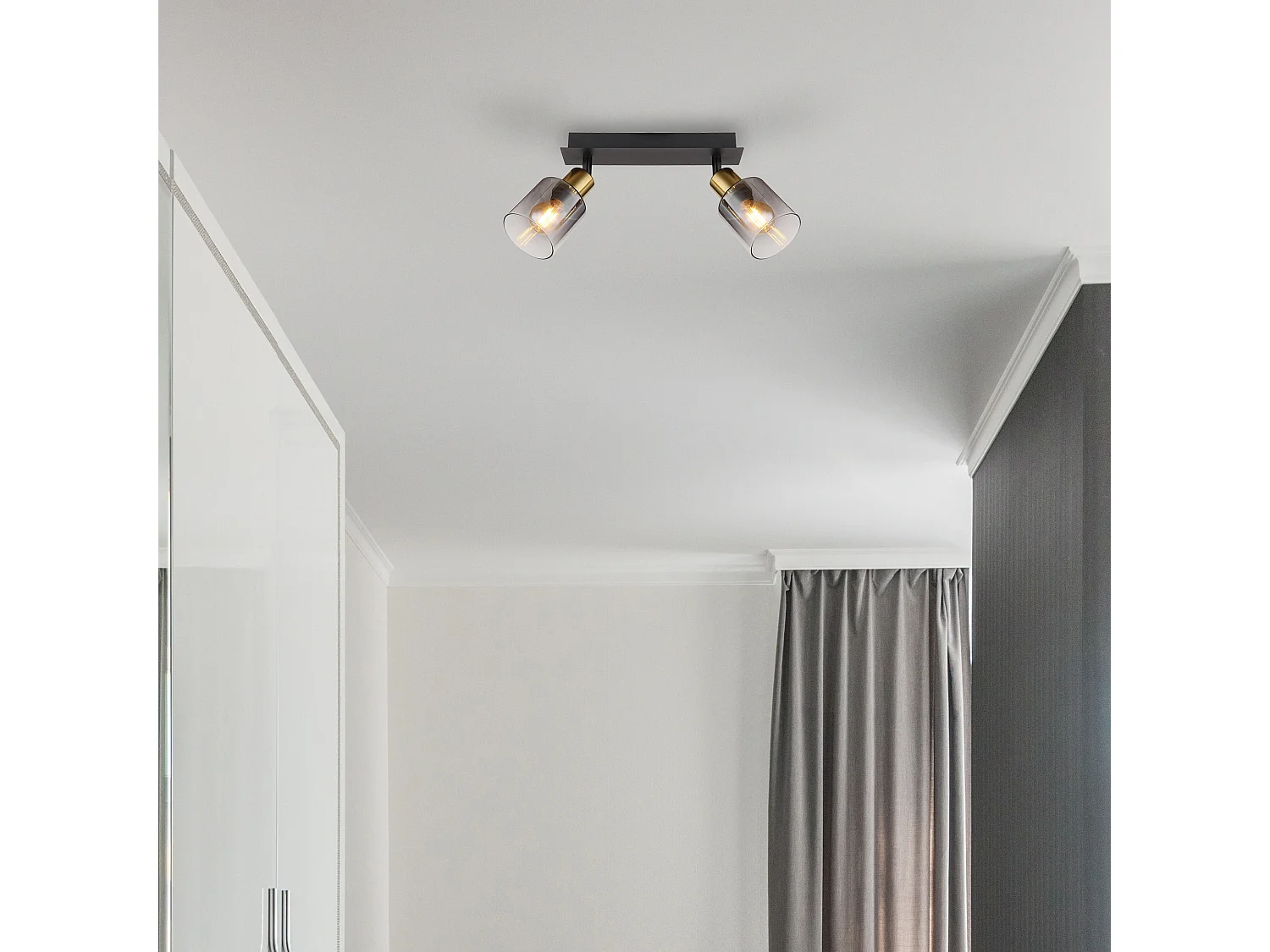 Spot métal noir mat, 2x E14