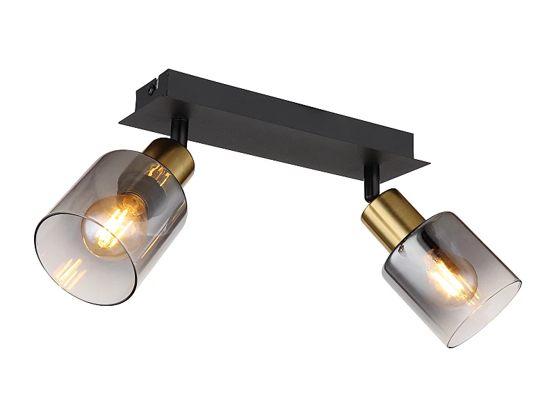 Spot métal noir mat, 2x E14