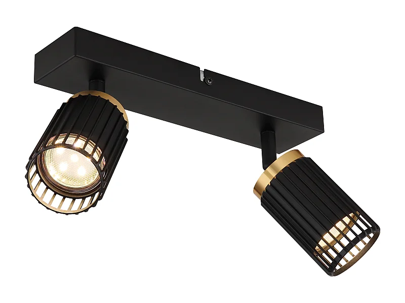 Spot métal noir mat, 2x GU10
