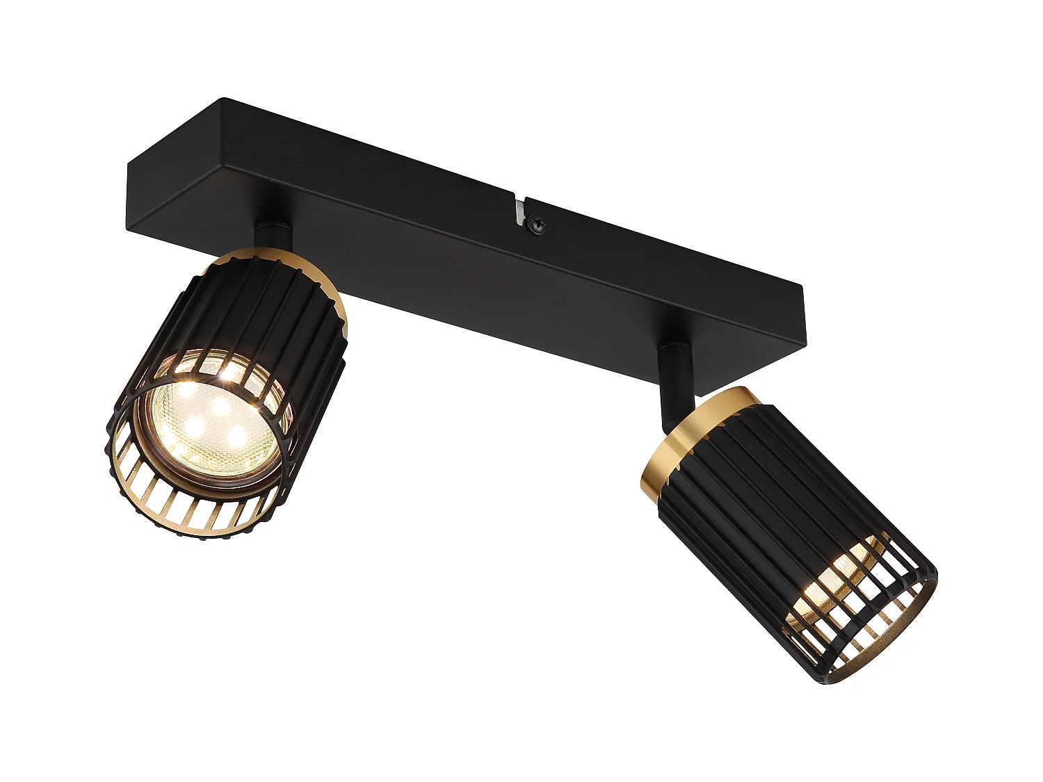 Spot métal noir mat, 2x GU10