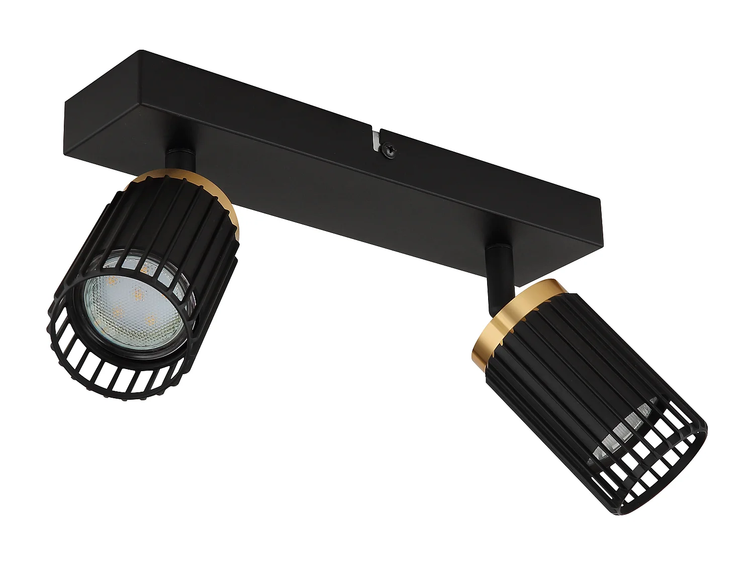 Spot métal noir mat, 2x GU10