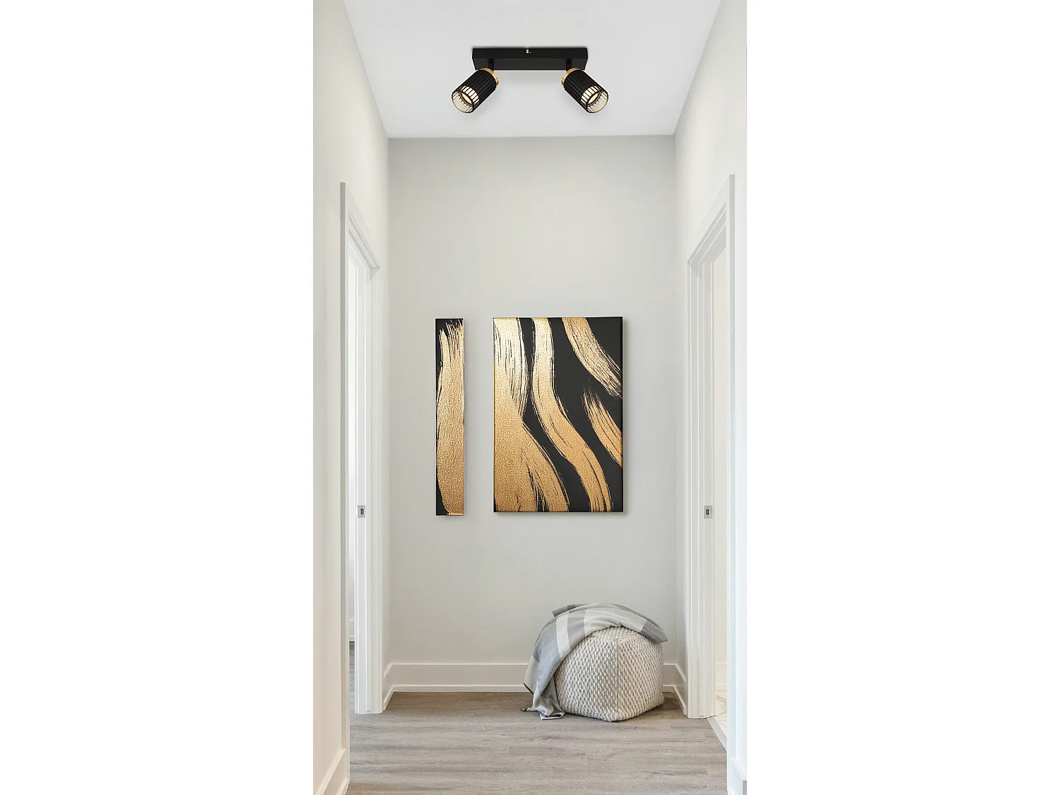 Spot métal noir mat, 2x GU10