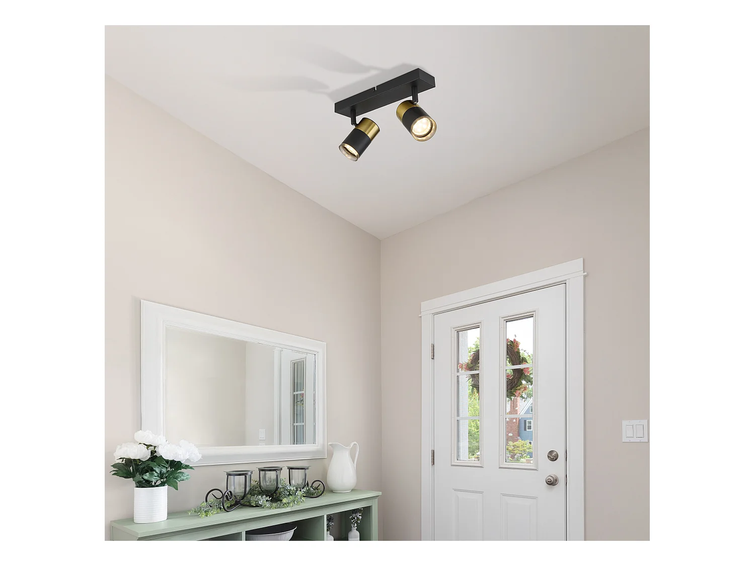 Spot métal noir mat, 2x GU10