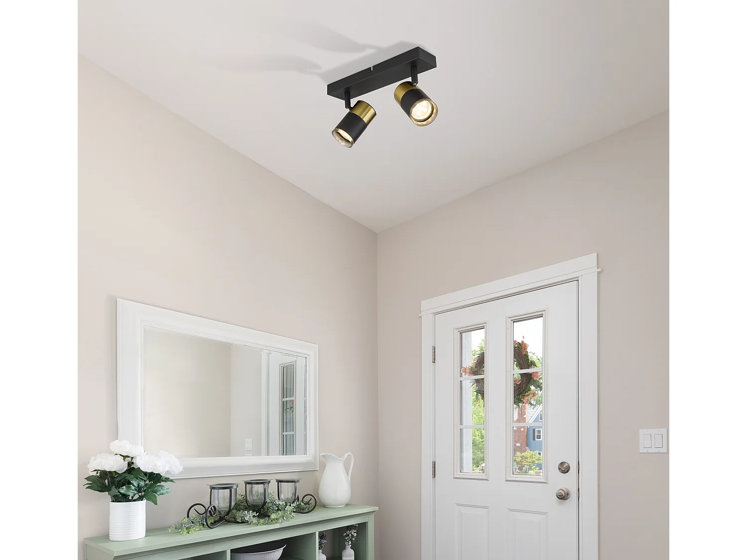 Spot métal noir mat, 2x GU10