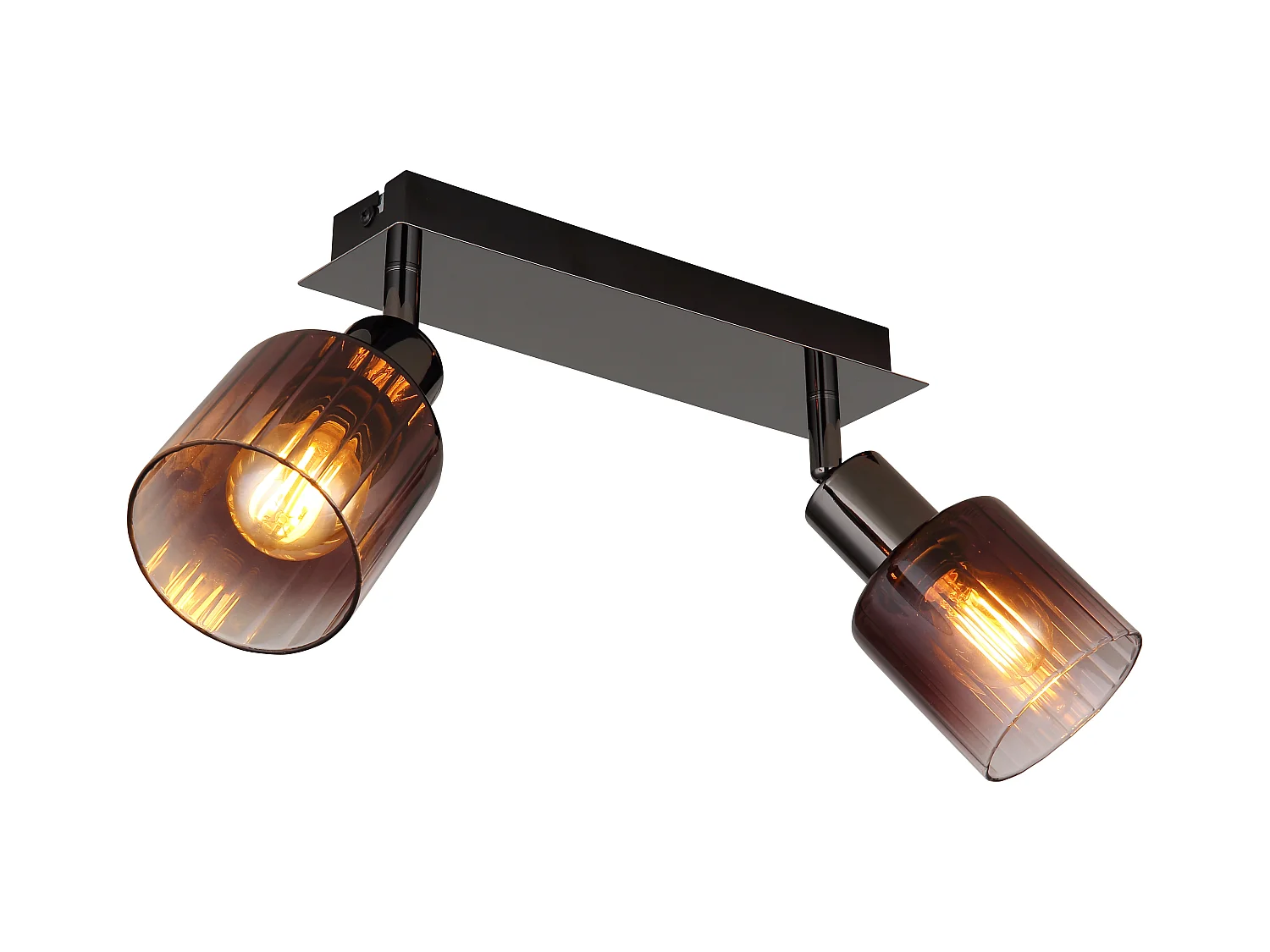 Spot métal noir chromé/gunmetal, 2x E14