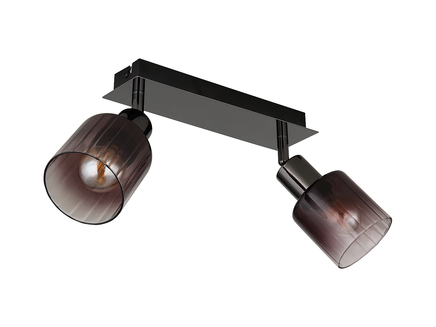 Spot métal noir chromé/gunmetal, 2x E14