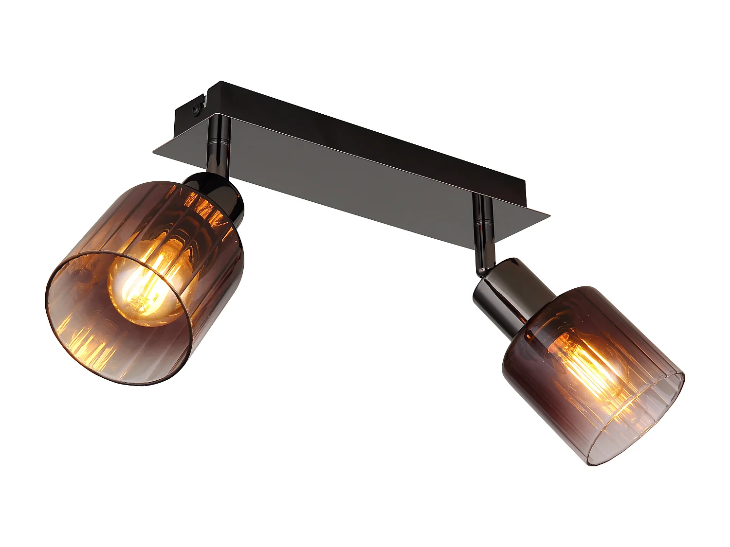 Spot métal noir chromé/gunmetal, 2x E14