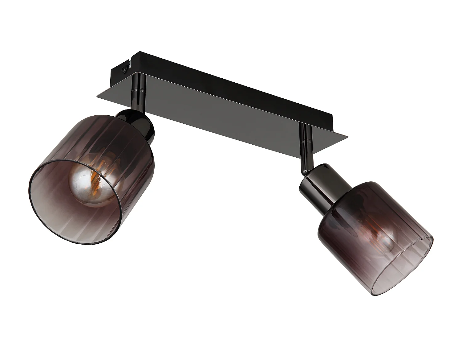 Spot métal noir chromé/gunmetal, 2x E14